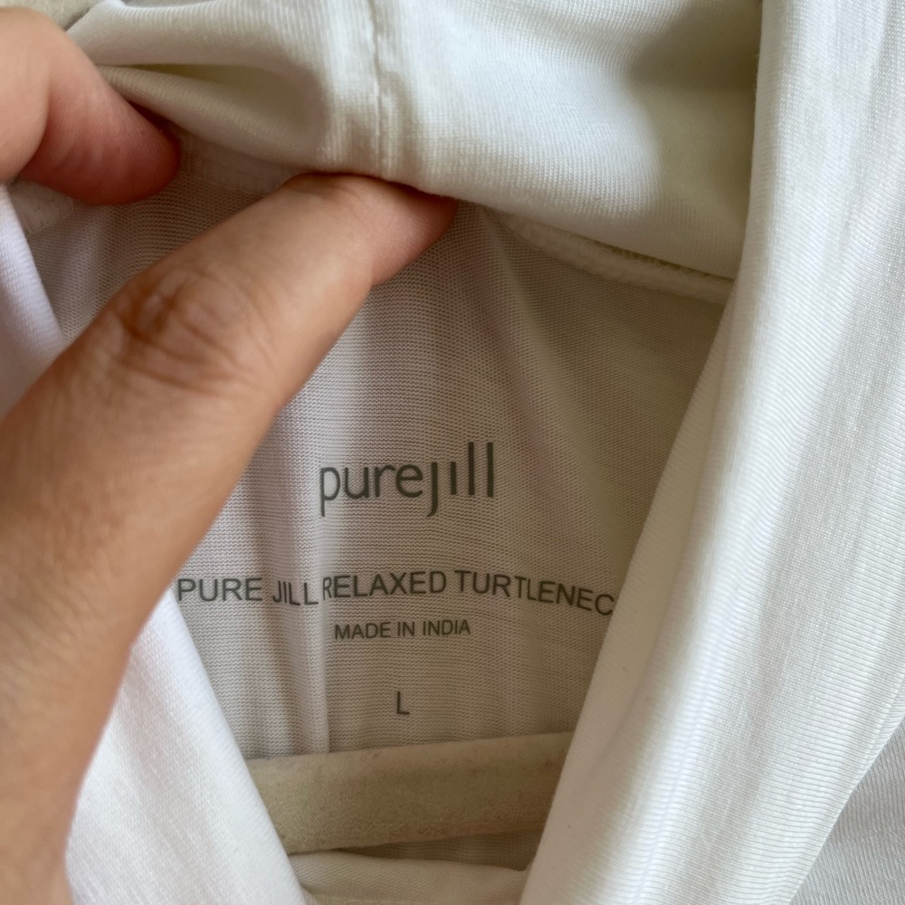 J.Jill White Long Sleeve Turtleneck Soft Pure Jill Material - Picture 9 of 9